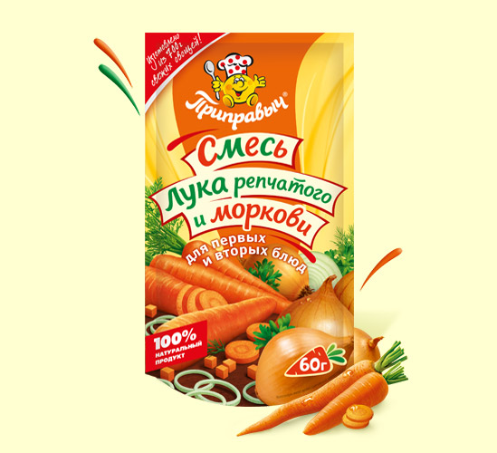 Приправа Смесь лука и моркови 60г*20шт (шоу-бокс) Приправыч